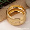 Set de Dos Pulseras Grandes Exageradas Sencillas Texturizadas para Mujer para Apilamiento a la Moda