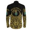 Otoño nueva camisa de manga larga estampada de calavera para hombre camisa de manga larga ajustada para hombre top de moda juvenil