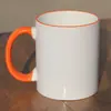 Tazas de regalo en blanco con mango redondo recubiertas para sublimación al por mayor, tazas recubiertas con logo personalizado, tazas cerámicas promocionales