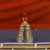 Llavero de latón con borla Wuye Colgante para cordón Recuerdo de la Montaña Wutai Campana Accesorios para llaves de bolsa vieja Colgante