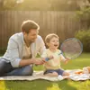 Conjunto de Raquetes de Badminton para Crianças para Brincadeiras ao Ar Livre - Cabo Leve e Confortável com 2 Petecas