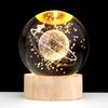 Bola de cristal tallada en 3D con forma de galaxia, base luminosa de madera, luz nocturna, adornos de escritorio, decoración navideña, regalos.
