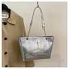 Bolsa Tote Brilhante com Padrão de Crocodilo Feminina Nova Moda Verão 2024 Bolsa de Ombro Feminina Coreana Bolsa Tote de Braço de Alta Qualidade
