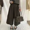 Fotos reales de la nueva colección otoño 2026: Pantalones casuales de mujer Dongdaemun coreanos, texturizados, largo 8/10, pierna ancha, corte recto