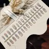 ColeçãoConjunto de 30 Peças de Unhas Usáveis com Pedras de Vidro e Efeito Olho de Gato, Toque de Luxo, Efeito Iluminador, Arte de Unhas Simples, Unhas Pré-Fabricadas