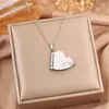 Colar Cruzado Tk Coração Novo para Mulheres, Colar de Casal em Aço Inoxidável, Pingente Aberto Personalizável Gravado, Colar Carta de Amor em Aço Titânio