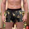 Comércio transfronteiriço Roupa íntima masculina estampada de Natal Europa e Estados Unidos novos boxer confortáveis respiráveis de seda de leite com cintura