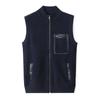 Colete Masculino Outono/Inverno 2025 Lã de Seda Amora Tricotado com Bolsos Gola Alta Jaqueta Tricotada Espessa