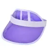 Boné de publicidade de plástico transparente para uso externo no verão, chapéu de sol anti-ultravioleta para homens e mulheres, chapéu de sol de PVC com topo aberto, impressão de logotipo