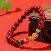 Pulseira Pixiu de Argila Roxa Cinco Direções Deus da Riqueza, Estilo Nacional do Ano do Zodíaco para Homens e Mulheres, Joia Atratora de Riqueza, Presente de Ano Novo Atacado