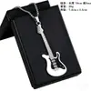 Collar Colgante de Guitarra de Música Hip-Hop Europea y Americana Transfronterizo Cadena de Suéter de Acero de Titanio Disco Callejero Colgante Joyería de Moda