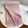 Cachecol de Mohair Liso para Mulheres, Novo Cachecol Versátil para Pescoço Outono e Inverno 2025, Estilo Coreano, Toque de Luxo, Xale Espesso e Quente