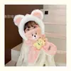 Nuevo sombrero de peluche para niños, unisex, engrosado y a prueba de viento, con un sonido chirriante al apretarlo, diseño de pingüino de dibujos animados tejido, lindo para bebés y niños pequeños