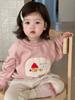 Ropa de Otoño para Niños 2026 Nuevo Estilo Coreano Ropa para Niños Sudadera con Parches para Niñas Conjunto de Leggings Conjunto de Otoño para Bebé