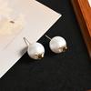 Pendientes de Plata de Ley 925 Estilo Tweed Arco del Triunfo Perla Diseño en Relieve Pendientes de Hada Pendientes de Temperamento Casual para Mujer