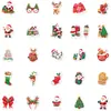 Nuevas pegatinas navideñas holográficas láser para fiesta navideña infantil decoración de regalo pegatinas de graffiti navideñas impermeables