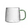 Conjunto de Copos de Vidro Martelado Espessos para Casa com Alça, Resistente a Altas Temperaturas, Estilo Japonês, Conjunto de Copos de Vidro para Suco e Café, Luxo Leve
