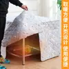 Mesa Calefactora Cuadrada para el Hogar al por Mayor, Estante Calefactor Plegable sin Instalación, Cubierta de Tela, Mesa Calefactora, Mesa de Mahjong de Acero Inoxidable