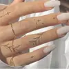 Pegatinas de Tatuaje de Flor de Henna Estilo Ins, Tatuajes Temporales Impermeables y de Larga Duración con Patrón Negro Retro para Manos