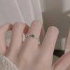 Anillo de Hoja Verde Bambú para Mujer, Anillo Abierto Nicho de Alta Gama, Anillo Liso de Lujo Accesible, Anillo Personalizado, Anillo para Dedo Índice Nuevo Estilo 2025