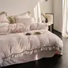 Ropa de cama romántica francesa de terciopelo tallado cálido ropa de cama otoño e invierno engrosada terciopelo de leche antiestática juego de cuatro piezas textil para el hogar