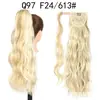 Peruca de Rabo de Cavalo com Velcro Estilo Europeu e Americano para Comércio Exterior 60cm Fibra Sintética Peruca de Cabelo Liso Grande Peça de Peruca Velcro Rabo de Cavalo Cacheado