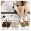 Zapatos de Algodón Cálido de Terciopelo Retro para Mujer 2026 Invierno Nuevos sin Cordones con Felpa Zapatos Tipo Birkenstock Suela Gruesa que Aumenta la Altura Cómodos