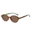 Gafas de Sol Ovaladas Retro Americanas Transfronterizas Personalizadas Marco Pequeño Parasol Gafas de Sol con Montura de Carey para Mujer Modernas Adelgazantes Anti-UV