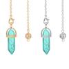 AliExpress alta venda pedra de energia colorida coluna hexagonal de ponta dupla pêndulo espiritual meditação joia de cristal natural atacado