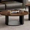 Mesa de Té Eólica Usada Negra Minimalista Sala de Estar Juego de Mesa de Té de Madera Maciza Lujo Ligero Sensación de Alta Gama B&B Mesa de Té Redonda Retro