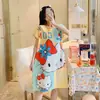 Camisón para Mujer Verano 2025 Nuevo Camisón de Largo Medio Ropa para el Hogar Pijama de Estudiante de Dibujos Animados Estilo Coreano para Vestir