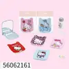 Espelho de maquiagem portátil 2 em 1 com design de cabeça de gato e urso, conjunto KT com pente, espelho e pente convenientes para meninas