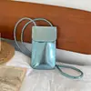 Bolsa Cuadrada Pequeña de Mujer Estilo Coreano Nuevo Verano 2026, Bolso de Hombro Casual de Moda, Bolso Brillante para Teléfono Móvil, Bolso de Mujer al por Mayor