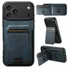 Funda para iPhone 18 Pro Denior de cuero sintético con soporte magnético para tarjetas, cubierta antigolpes para Apple 17 Pro Max Air
