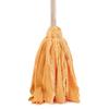 Mopa Redonda de Madera con Palo Largo y Hilo de Algodón, Adecuada para Administración de Propiedades y Limpieza del Hogar, Mopa Limpiadora de Tela de Terciopelo Absorbente, Doble Uso para Limpieza en Seco y Húmedo