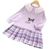 Vestido Sudadera para Niña Otoño Nuevo Infantil Casual Estilo Occidental Primavera y Otoño Moda Bebé Lindo Dibujo Animado Vestido Plisado