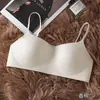 Ropa interior sin costuras para mujeres con poco busto, sujetador de copa única fino de verano, realzador, anti-caída, soporte suave, sujetador de espalda bonito