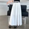 Moda de Verano para Niñas Falda Blanca, Elegante Falda de Línea A de Cintura Alta, Falda Larga Hasta la Rodilla, Conjunto de Falda para Niños Mayores