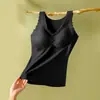 Colete Quente de Veludo Feminino com Forro de Lã Espessado com Bojo Outono e Inverno Roupa Íntima Quente Camada Base Interna Feminina Colete Sem Marcas Feminino