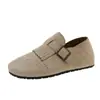 Sapatos Slip-On de Design Retrô com Franjas Plus Size 2026 Nicho Solado Macio Antiderrapante com Elevação Oculta, Estilo Birkenstock Moderno e Versátil