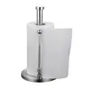 Soporte de Papel de Cocina de Acero Inoxidable Soporte para Rollo de Papel Soporte Vertical de Papel Estante Creativo de Papel de Cocina Estante de Película sin Perforaciones