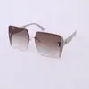Gafas de sol cuadradas sin montura con degradado, superventas transfronterizas, ligeras, protección UV, adelgazan el rostro, selección de influencers, venta al por mayor