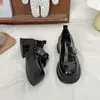 Moda Falsa Preta Preto Deixa Você Bonita Tecido Pelúcia Versátil Sapatos com Rebites Brilhantes e Couro Envernizado com Acabamento Fosco