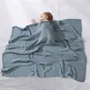 [Personalizado] Bolsa de Toalla de Baño de Gasa de Algodón de Bambú Lisa para Bebé Recién Nacido Manta Individual para Bebé