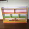 Gabinete de juguetes de colores. Gabinete combinado para área de kínder. Estantería de almacenamiento infantil. Gabinete de biblioteca multifuncional
