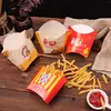 Caixa de Papel Kraft Personalizada de Grau Alimentício para Fast Food Embalagem para Levar Quadrada Redonda à Prova de Óleo Sem Dobras Caixa para Hambúrguer Batatas Fritas