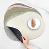 Mantel individual de cuero de PVC con estampado de tela estilo nórdico, impermeable, resistente al calor, tapete aislado para uso doméstico, mantel de mesa estilo occidental, mantel de mesa para hotel, doble cara