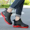 Botas de Lluvia Nuevas para Hombre hasta el Tobillo Zapatos de Agua Engrosadas Impermeables Antideslizantes Resistentes al Desgaste Cálidas de Trabajo Botas de Goma Botas de Lluvia para Pesca en la Playa