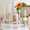 Jarrón Hidropónico de Vidrio de Borosilicato Alto, Jarrón Transparente para Flores, Frasco de Vidrio Cilíndrico Recto para Flores Frescas, Adorno de Acuario Pequeño para Cultivo en Agua