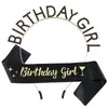 Nueva diadema de cristal de aleación letra BIRTHDAY GIRL cinturón BIRTHDAY GIRL banda ceremonial suministros para fiestas